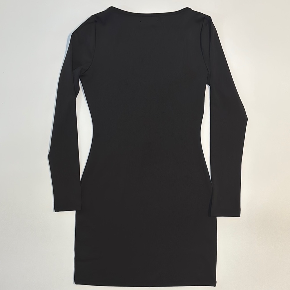 n:PHILANTHROPY Ribbed Mini Dress Women’s Black Sz Medium Bodycon - Picture 7 of 8